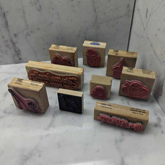 Bundle of 9 Rubber Stamps Mixed Brands Crafts Scrapbooking - Picture 6 of 10